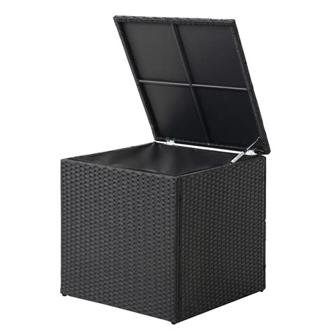 black exterior metal box|small black deck box.